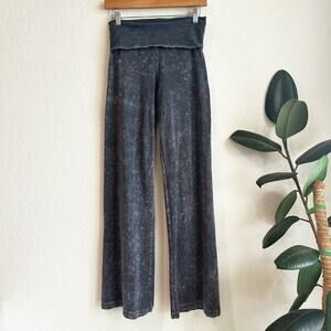 Hard Tail Womens Wide Leg Roll Down Leggings Medium Y2K 90s Low Rise Grunge